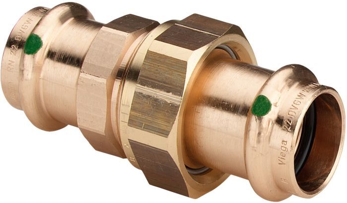 Viega Verschraubung Sanpress 2260 54 mm, Rotguss, flachdichtend, SC-Contur