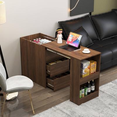Aura Modern Extendable Corner Computer Desk with Drawers, Multipurpose Writing Workstation