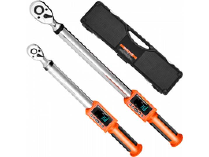 VEVOR Clé Dynamométrique Numérique à Entraînement 9,5 mm 13 mm, 72 Dents, Haute Précision, avec Valeur Prédéfinie, Avertisseur Sonore et LED, pour Réparation Automobile et Moto, 2PCs, Orange