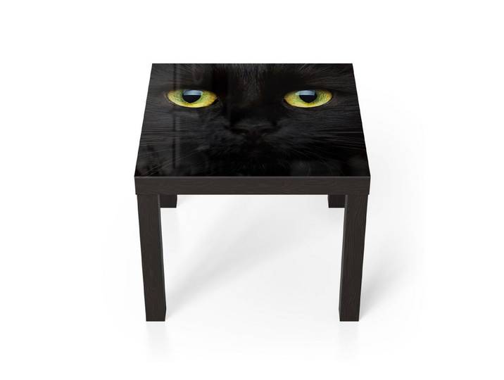 DEQORI Couchtisch 'Gesicht eines Kätzchens', Glas Beistelltisch Glastisch modern