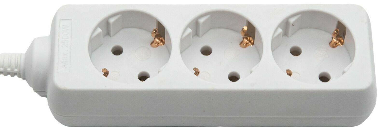 Benson 3-voudige ronde tafelstekkerdoos met Schuko stopcontacten