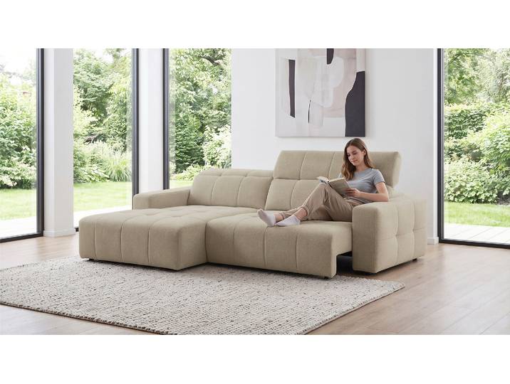 Ecksofa Lovestory mit Kopfteilverstellung und Motor. Funktion