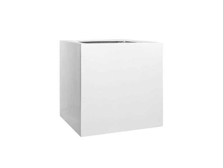 Hochwertiger In-/Outdoor Blumentopf „Essential Block“ Weiss Hochglanz 60 x 60 x Höhe 60 cm Pottery Pots