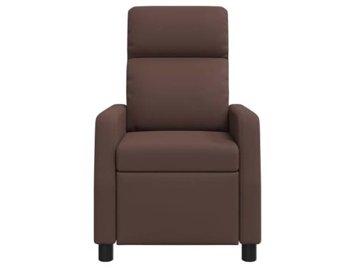 Sessel Recliner Braun aus Kunstleder, klappbar 115-160 Grad Neigungswinkel, Schaumstofffüllung, stabiler Rahmen, leichte Reinigung, modernes Design
