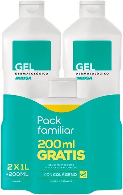Inibsa Gel Dermatológico 2 x 1000 ml + Champô 200 ml