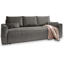 BETTSOFA MENI Graphitfarben Kordstoff mit Schlaffunktion