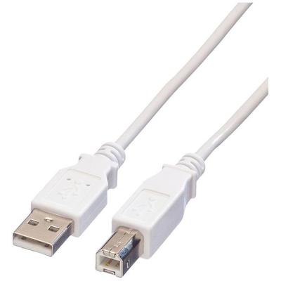Value USB-Kabel USB 2.0 USB-A Stecker, USB-B Stecker 3.00 m Weiß Geschirmt 11.99.8831