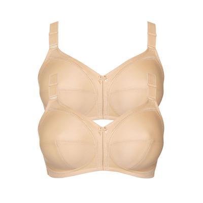 Bügelloser BH LISCA "2er Pack BH ohne Bügel Mirelas", Damen, Gr. 95, Cup C, beige, Obermaterial: 55% Polyamid PA. 25% Elasthan EL. 20% Baumwolle CO., BHs