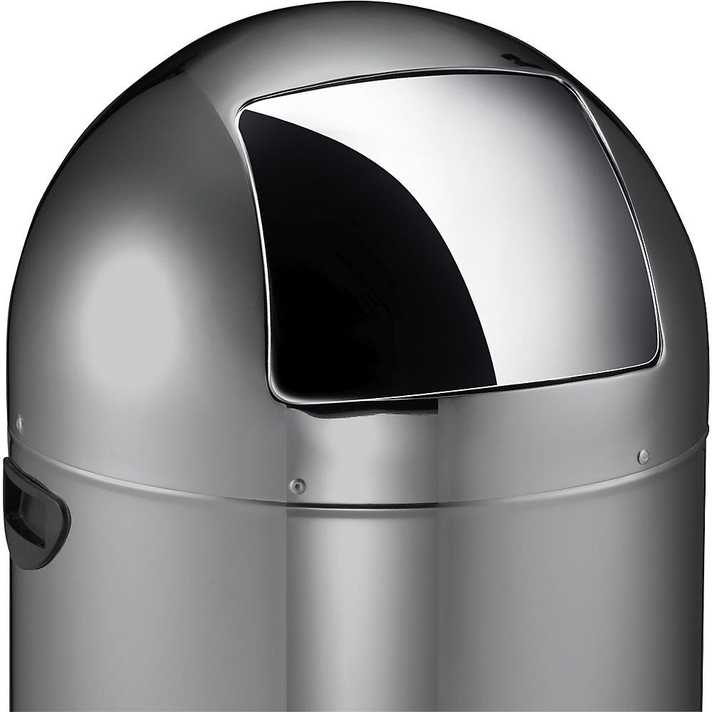 Push-Mülleimer mit Pedal, Volumen 33 l, HxØ 700 x 350 mm, silber EKO