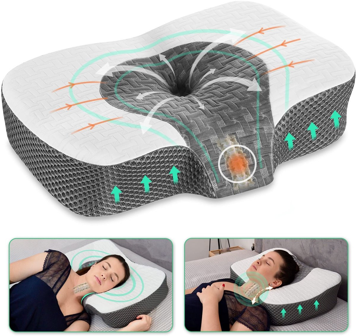 Merkloos Ergonomisch Neksteunkussen voor volwassenen
