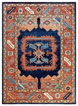Overton "Serapi One-of-a-Kind Hand-Knotted Area Rug - Blue, 5' 1"" x 7' 0"" - 5' 1"" x 7' 0"""