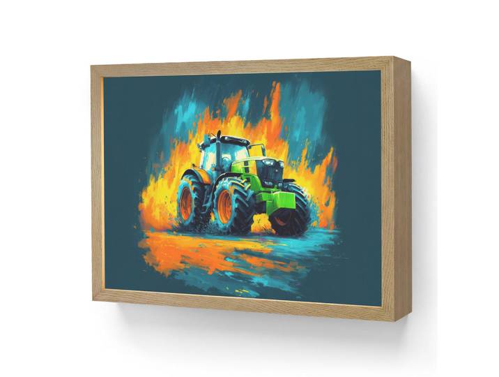 OnlyWow Nachttischlampe MIT Akku Abstrakt - Traktor - Grün 40x30 cm, Dunkelblau, Rechteckig, LED integrated, 40x30x8 cm, Lampen & Leuchten, Innenbeleuchtung, Nachtlichter