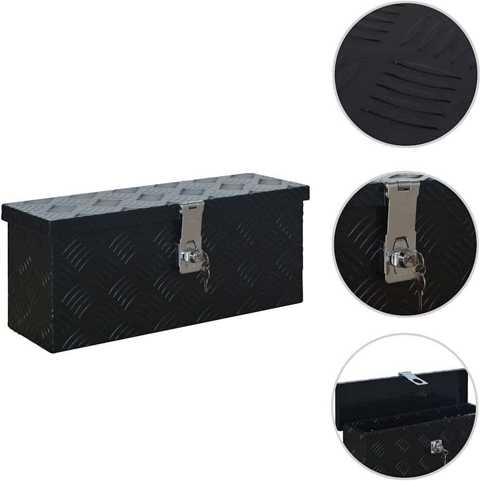 vidaXL Boîte en aluminium 485x140x200 mm Noir