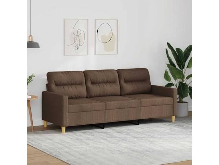 HEFZGDB 3-Sitzer-Sofa Braun 180 cm Stoff Bezug Polstermöbel Wohnzimmer Sitzgruppe mit strapazierfähigem Material und robustem Metallgestell für atmungsaktive Langlebigkeit Bequeme