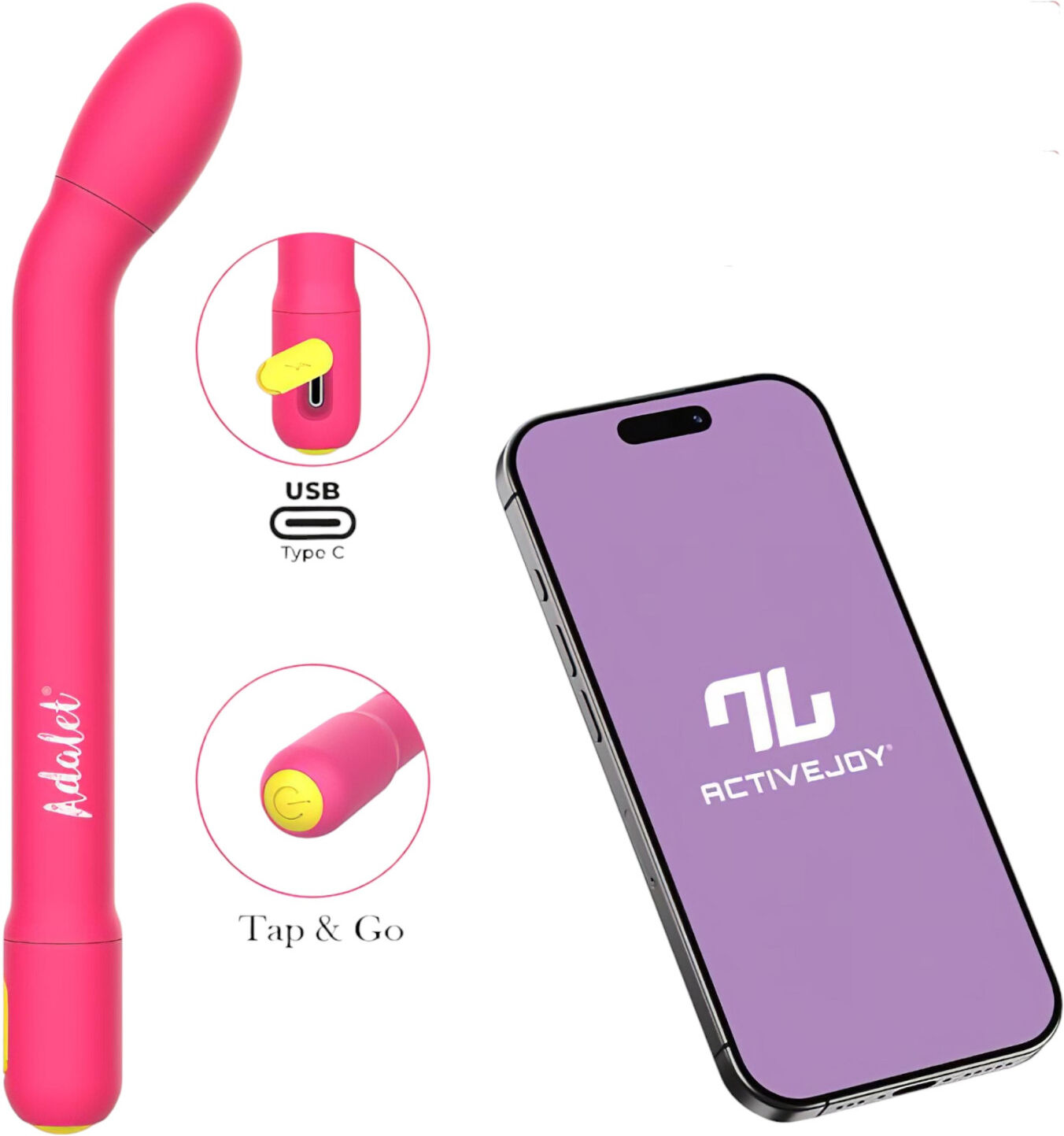 Adalet Gently - App-controlled G-spot and prostate vibrator (pink)