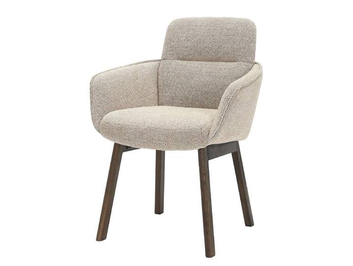 Armlehnenstuhl CHAGAS 61 x 88 x 59cm Einzelstuhl Beige/Beige