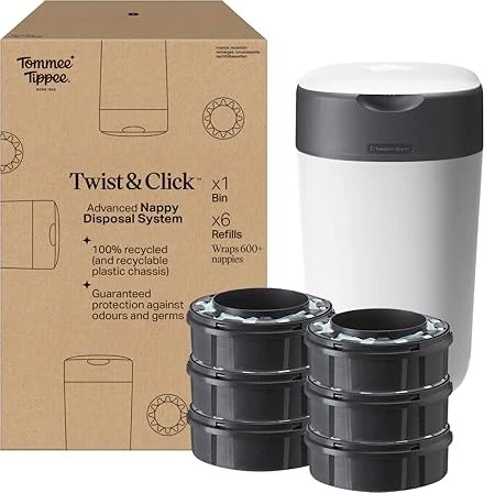 Tommee Tippee Twist & Click Windeleimer blau + 1 Kassette