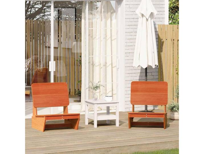 furnicato Gartenstuhl Massivholz 60 x 64 x 70,5 cm Wachsbraun (2 St), Stützende Rückenlehne für deine Sitzgruppe im Gartenbereich