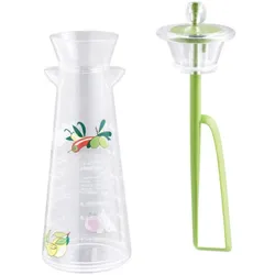Mastrad Vinaigrette Mixer mit aufgedruckten Rezepten, Messbecher, Grün