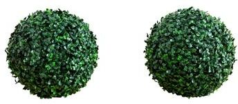 Nearly Natural 10-in UV Resistant Artificial Boxwood Ball (Indoor/Outdoor) - Set of 4 - Green