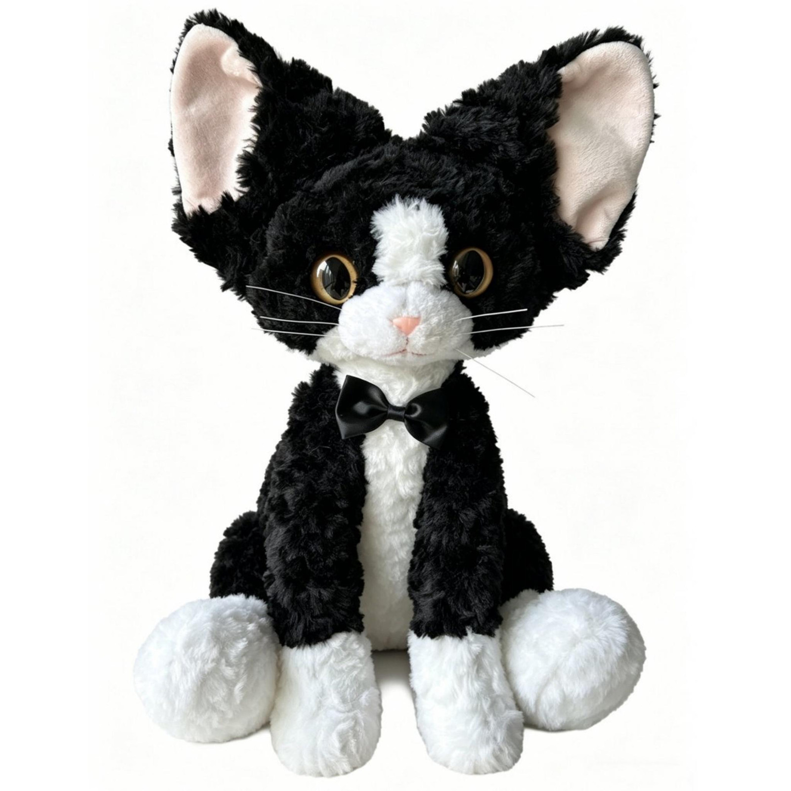 DTC GmbH Pluche kattenknuffel zwart-wit, 40 cm