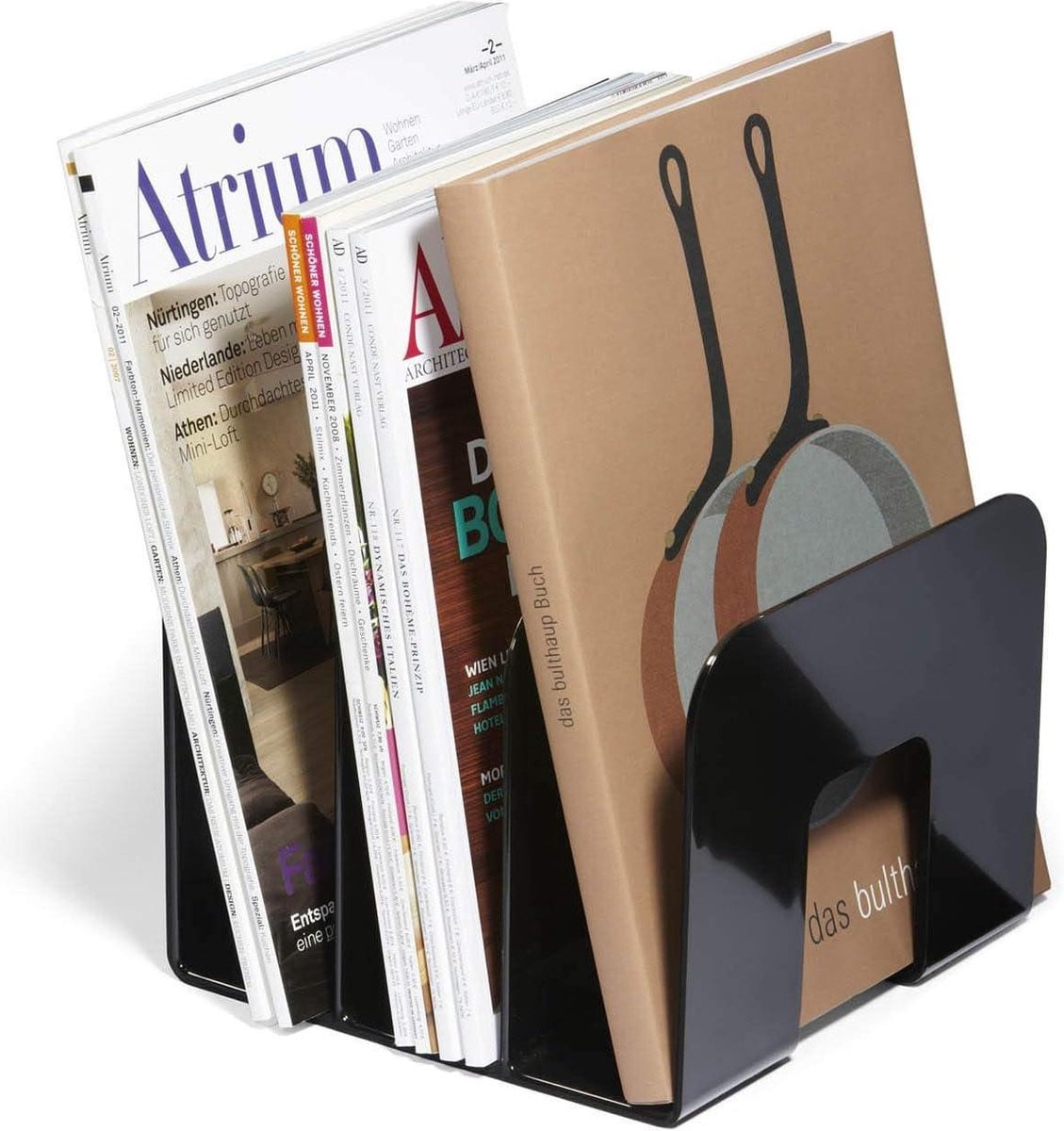 Trend Tijdschriftenhouder - 2 stuks - zwart - opbergrek en organizer