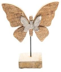 IH Casa Decor Mango Wood With Metal Accent Décor Butterfly - Set of 2