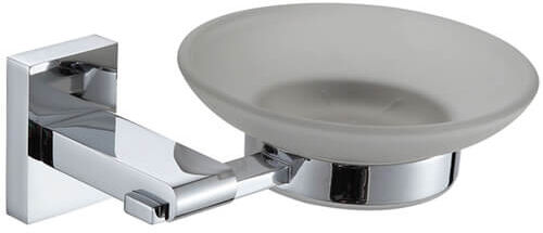 Showerdrape Unity Chrome Stainless Steel & Frosted Glass Wall Mounted Soap Dish