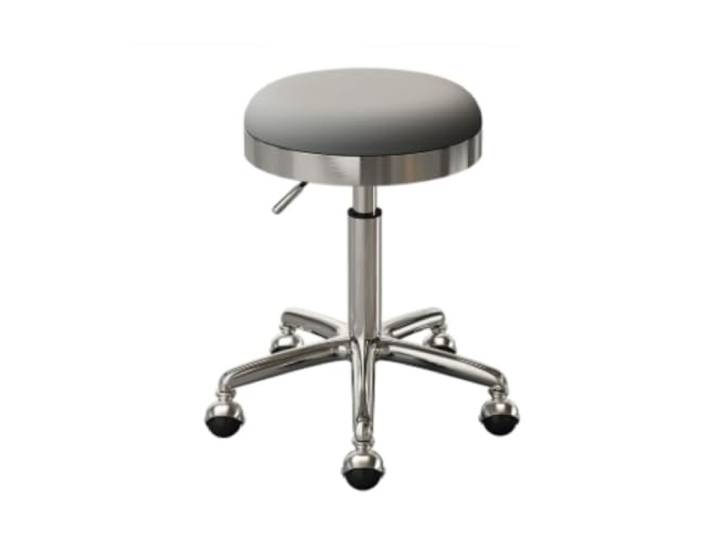 Verstellbarer, runder, drehbarer Barhocker mit Sitz aus PU-Leder bürohocker Robuster, höhenverstellbarer, drehbarer Barhocker aus Edelstahl