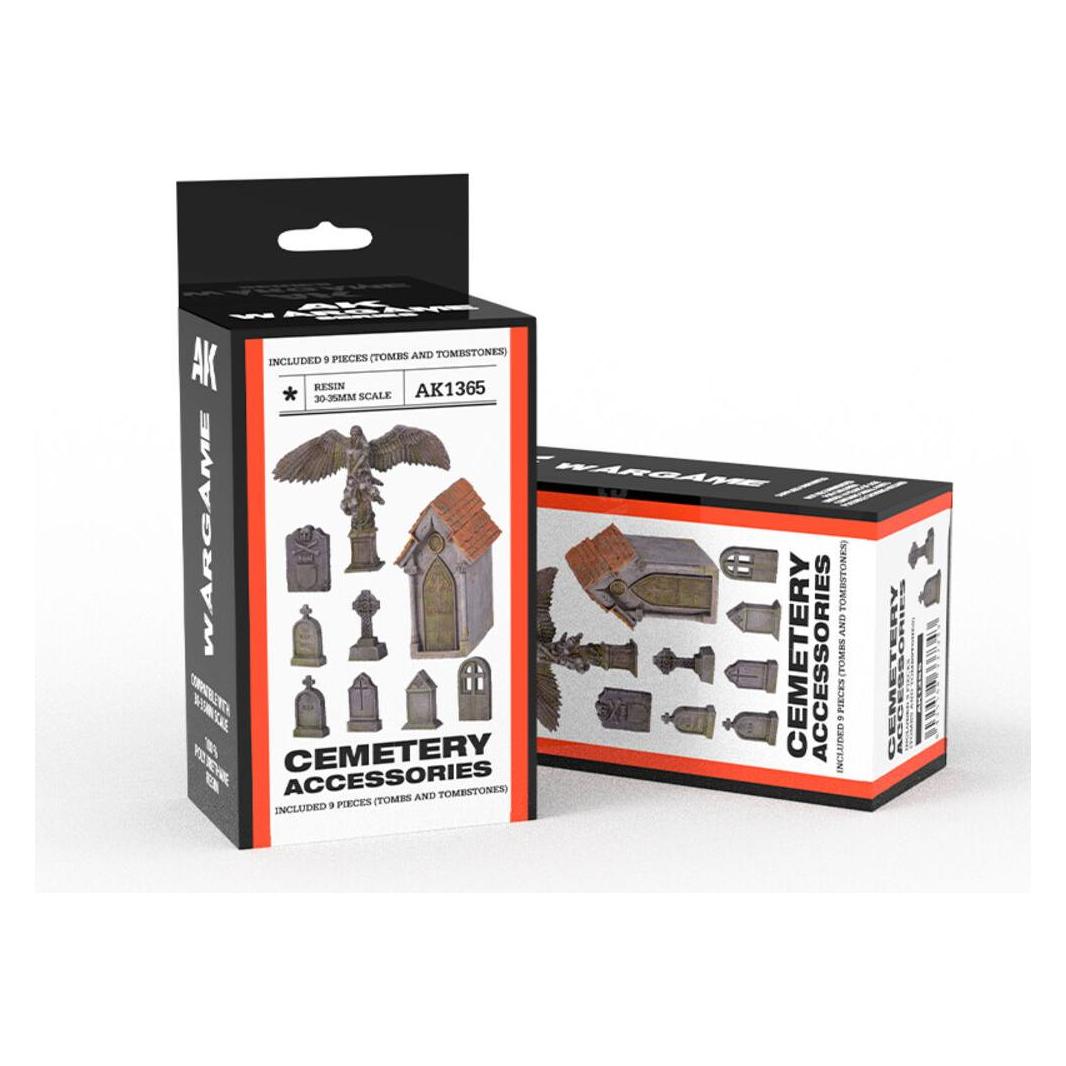 AK Interactive CEMETERY ACCESORIES WARGAME SET (RESIN 30-35MM) (AK1365)