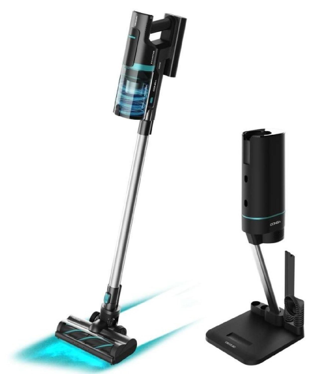 Cecotec Conga Rockstar 10000 Nebula Station, 2-in-1-Stabstaubsauger, Beutellos, Schwarz, Edelstahl, 3 l, Trocken, AC