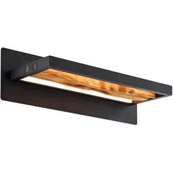 Brilliant, Wandleuchte, Chaumont LED Wandleuchte 35cm schwarz/holz (930 lm)