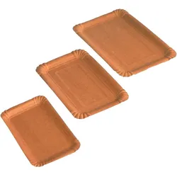 3000 Pappteller eckig 10x16cm braun Bio Frischfaser