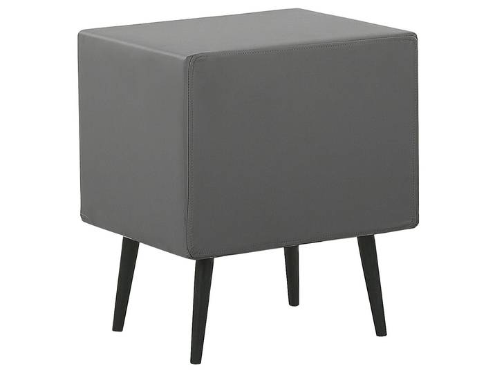 BELIANI Nachttisch Grau Kunstleder mit 2 Schubladen Modern Minimalistisch Glamour Look Schlafzimmer