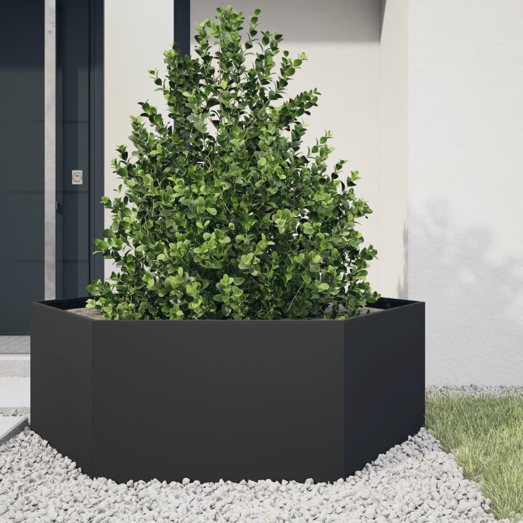 vidaXL Planter Box Black 45cm H x 138cm W x 120cm D