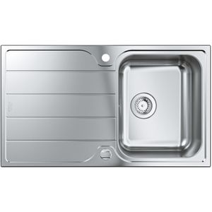 GROHE Spülbecken K500 31571SD1, Einzelbecken, Edelstahl, Auflagespüle aus Edelstahl, mit Abtropffläche, 86 x 50 cm