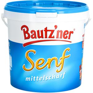 Bautzner Senf mittelscharf, fein, ohne Konservierungsstoffe, im Eimer, 10 kg