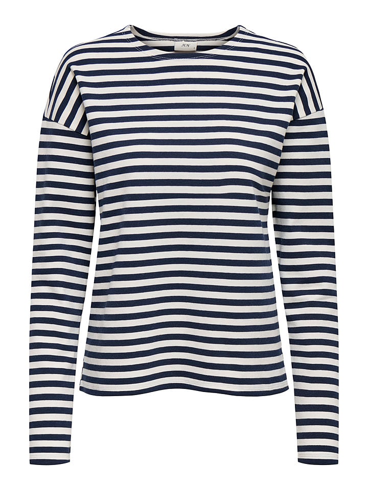 JDY Longsleeve "Isa" in Dunkelblau/ Weiß - S
