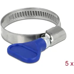 DELOCK Schlauchschelle, Flügelmutter 25-40mm 5 Stk. blau