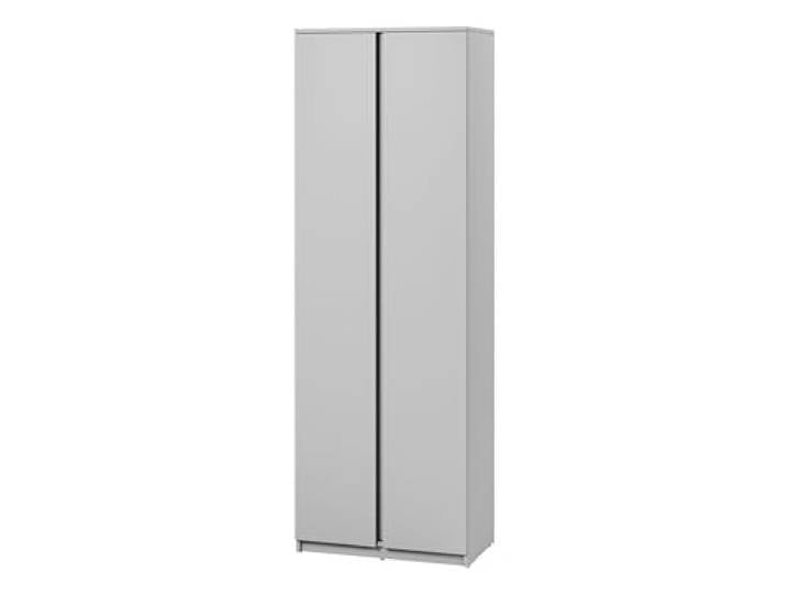 Mirjan24 Kleiderschrank Simply SM01, 2-türig Schrank mit Einlegeplatten und Kleiderstange, Drehtürenschrank, Garderobenschrank (Grau)