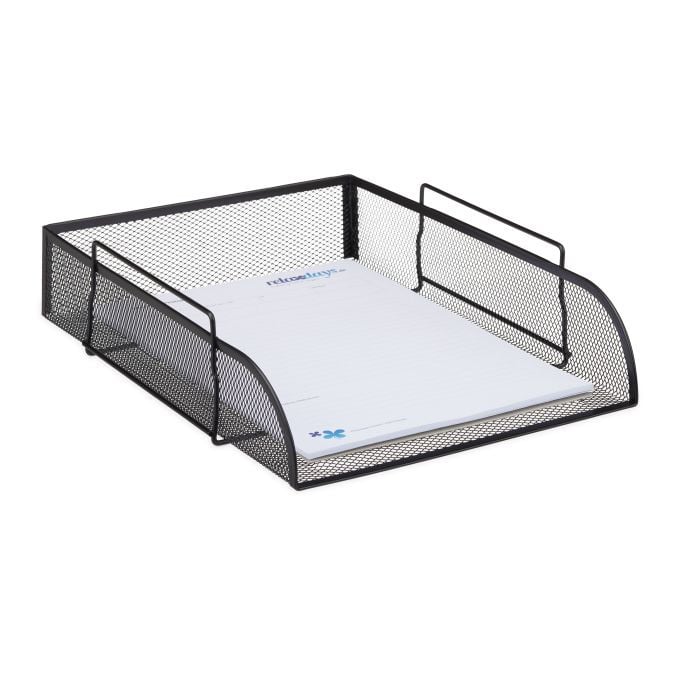 Relaxdays Brievenbak, zwart, metaal, B: 33,5 cm, D: 26,0 cm, H: 8,5 cm