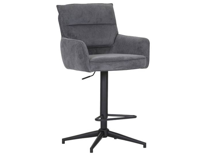 Novel Barhocker Ashlee, Anthrazit, Sternfuß, Säule, 54x98-120x58 cm, Sitzfläche 360° drehbar, Stoffauswahl, Esszimmer, Barmöbel, Barhocker