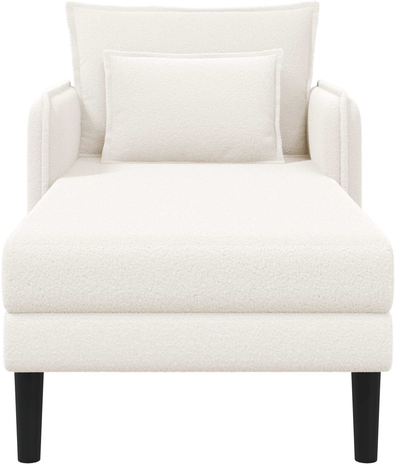 vidaXL Grande méridienne Crème Bouclé