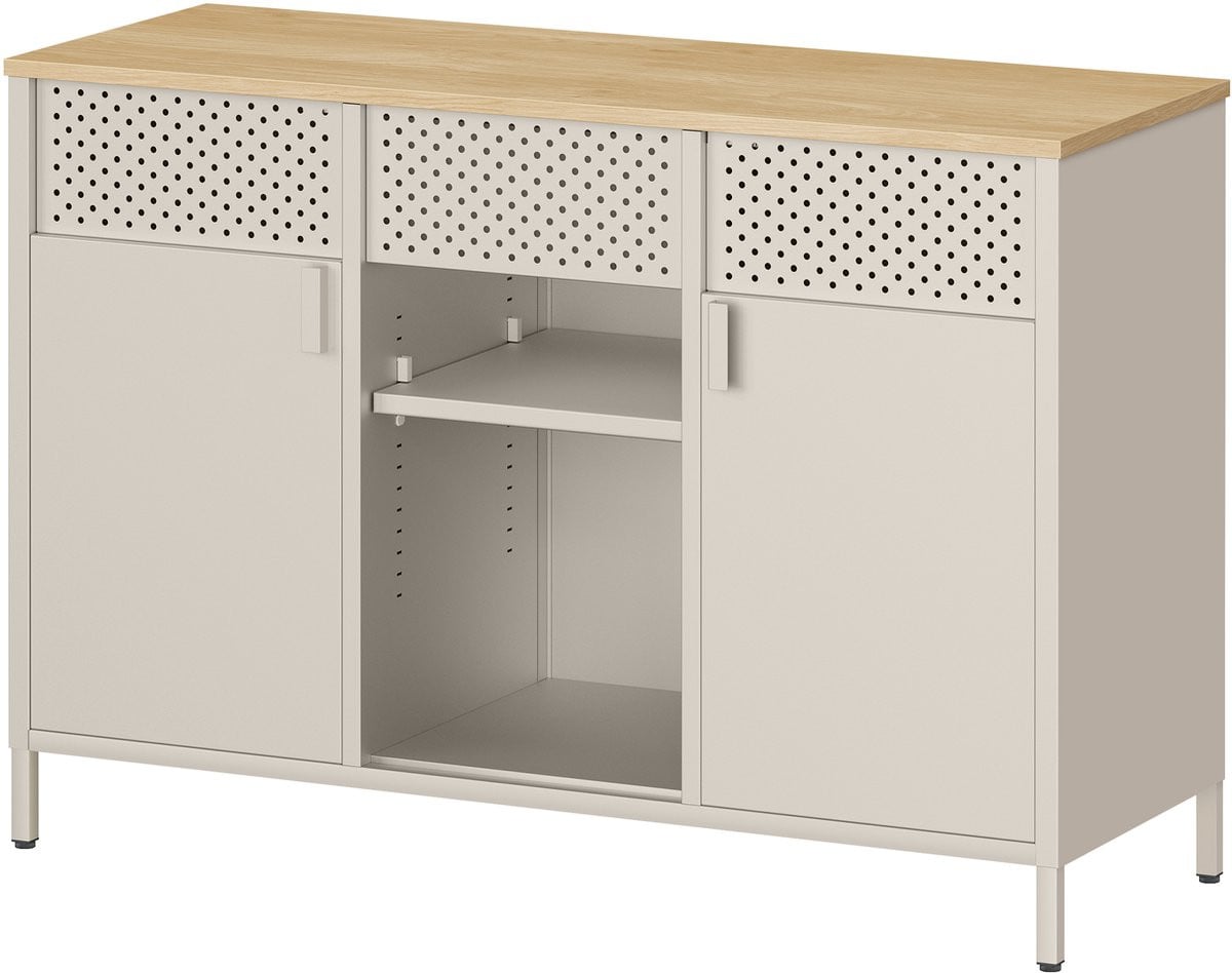 SONGMICS Opbergkast met dubbele deuren en verstelbare planken voor keuken, woonkamer of kantoor