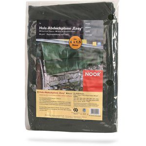 NOOR Abdeckplane Easy für Holz, grün, 90g/m², UV-beständig, wasserdicht, 1,5 x 6m