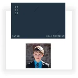 Dankeskarte Kommunion: Besonderer Moment mit Foto in Blau