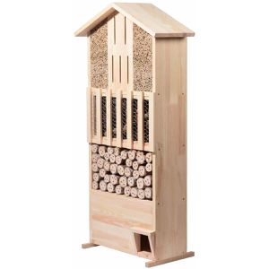 dobar Insektenhotel XXL, mit Standfüßen, aus Holz, mit Nisthülsen & Igelhaus, 110 x 58 cm, Bienenhotel