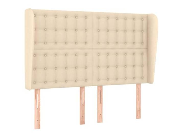 Makastle Kopfteil mit Ohren Creme 147x23x118 cm Stoff Höhenverstellbar
