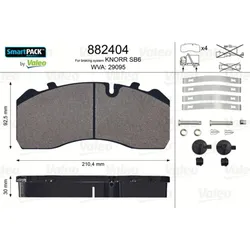 Bremsbelagsatz Scheibenbremse VALEO 882404