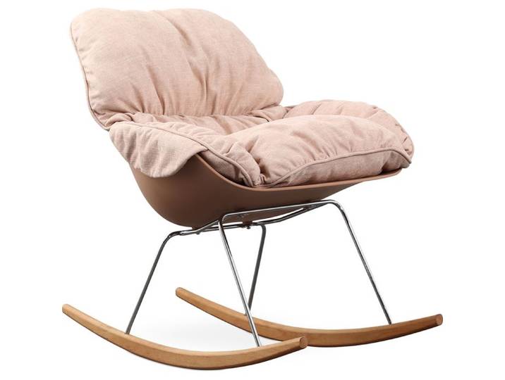 Chaise à bascule rembourrée design scandinave - Gavvo Rose